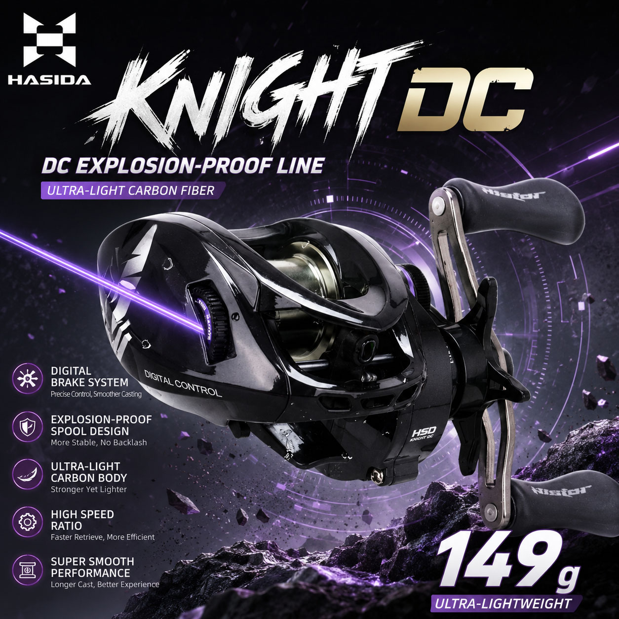 HASIDA Knight DC Baitcasting R - Abu Garcia Reel Max 评论和价格